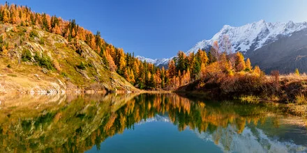 Herfst in de Zwitserse Alpen, Zwitserland – wandkunst van Achim Thomae als poster of acrylglasprint