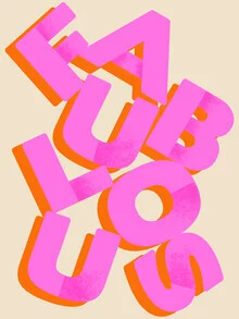 'Fabulous Hot Pink Typography' – Wandkunst van Ania Więcław als poster of acrylglasprint