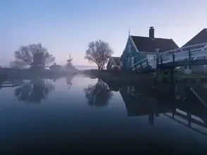 Photo art by Patrick Noack: serene landscape in the fog of the Netherlands
