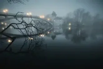 Calm morning mood at the Island of Youth with gentle reflections in the water.