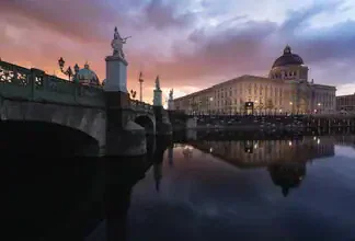 Sunrise over Berlin’s Museum Island with a calm light mood