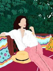 'Bohemian Soul, Modern Boho Woman Decor Self Love, Self Care Portrait' – Wall Art by Uma Gokhale as Poster or Acrylic Glass Print