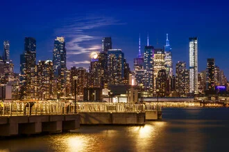 Midtown Manhattan Skyline with Harvest Moon - Fineart photography by Melanie Viola