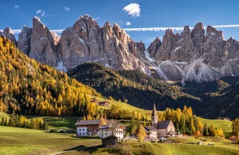 Herbst im Villnösstal in Südtirol - fotokunst von Achim Thomae