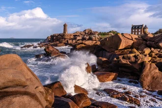 Lighthouse in stormy Brittany France, France – wall art by Achim Thomae as Poster or Acrylic Glass Print