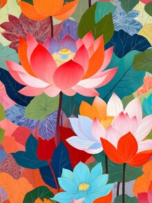 The Enchanted Lotus Garden - fotokunst von Uma Gokhale