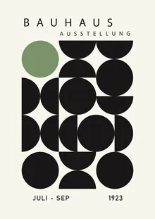 Wandbild 'Bauhaus Ausstellungsposter 1923 grün-schwarz-beige' – Kunst von Bauhaus Collection als Poster oder Acrylglasbild