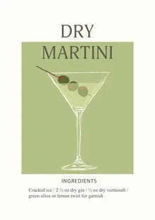 'Dry Martini' – Wall Art by Typo Art as Poster or Acrylic Glass Print