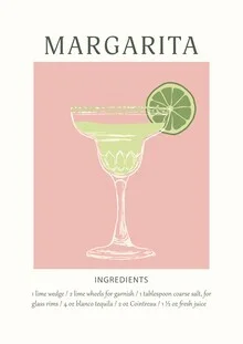 'Margarita Drink Print' – Wall Art by Typo Art as Poster or Acrylic Glass Print