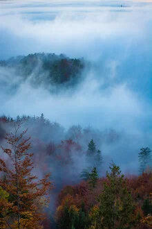 Nebelmeer am Kochelsee, Deutschland – Fotokunst von Martin Wasilewski als Poster oder Acrylglasbild