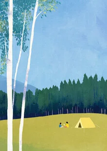 'Camping' – Wall Art by Henry Rivers as Poster or Acrylic Glass Print