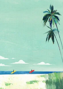 'Surf Buddies' – Wall Art by Henry Rivers as Poster or Acrylic Glass Print