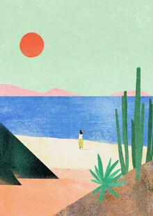 'Beach Girl' – Wall Art by Henry Rivers as Poster or Acrylic Glass Print