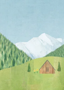'Mountain Hut' – Wall Art by Henry Rivers as Poster or Acrylic Glass Print