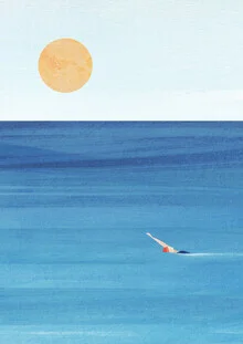 'Sunset Swim' – Wall Art by Henry Rivers as Poster or Acrylic Glass Print