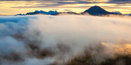 Mountains in the Fog, Austria – wall art by Martin Wasilewski as Poster or Acrylic Glass Print