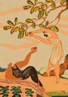 Wandbild 'Pair of Persimmons' – Kunst von Arty Guava als Poster oder Acrylglasbild