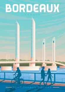 Wandbild 'Bordeaux France Travel Poster Art Print' – Kunst von François Beutier als Poster oder Acrylglasbild
