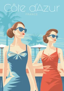 Wandbild 'French Riviera France Travel Poster Art Print' – Kunst von François Beutier als Poster oder Acrylglasbild