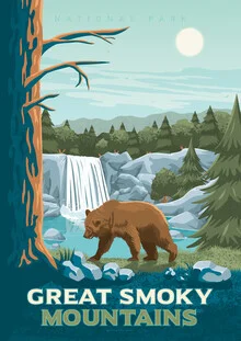 Wandbild 'Great Smoky Mountains National Parl Travel Poster Art print' – Kunst von François Beutier als Poster oder Acrylglasbild