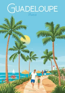 Wandbild 'Gualeloupe France Travel Poster Art Print' – Kunst von François Beutier als Poster oder Acrylglasbild