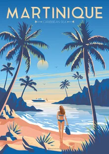 Wandbild 'Martinique French Polynesia Travel Poster Art Print' – Kunst von François Beutier als Poster oder Acrylglasbild