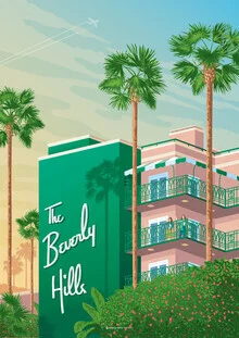 Wandbild 'Beverly Hills Los Angeles California Travel Poster Art Print' – Kunst von François Beutier als Poster oder Acrylglasbild