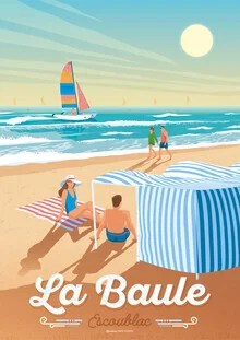 Wandbild 'La Baule Escoublac Beach France Travel Poster Art Print' – Kunst von François Beutier als Poster oder Acrylglasbild