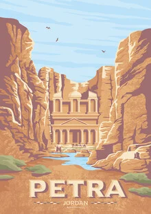 Wandbild 'Petra Jordania Travel Poster Art Print' – Kunst von François Beutier als Poster oder Acrylglasbild