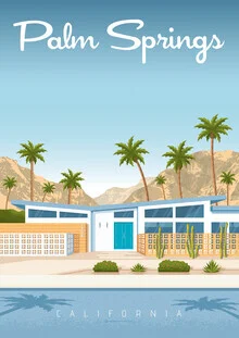 Wandbild 'Palm Springs California Travel Poster Art Print' – Kunst von François Beutier als Poster oder Acrylglasbild