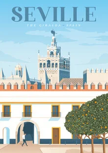 Wandbild 'Seville Spain Travel Poster Art Print' – Kunst von François Beutier als Poster oder Acrylglasbild