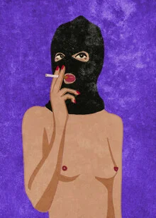 Illustration by Raissa Oltmanns: powerful depiction of a woman with a storm mask