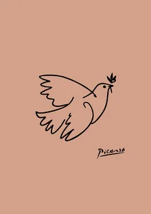 Picasso Dove Line Drawing – Terracotta, Germany – wall art by Art Classics as Poster or Acrylic Glass Print