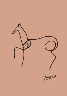 Picasso Horse Line Drawing – Terracotta, Germany – wall art by Art Classics as Poster or Acrylic Glass Print