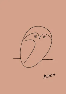 Picasso Owl Line Drawing – Terracotta, Germany – wall art by Art Classics as Poster or Acrylic Glass Print