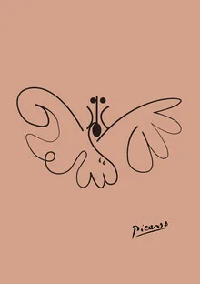 Picasso Butterfly Line Drawing – Terracotta, Germany – wall art by Art Classics as Poster or Acrylic Glass Print