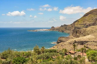 Photo art by Michael Valjak: view of Puerto de las Nieves in Gran Canaria under sunlight