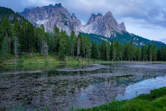 Fotokunst von Martin Wasilewski: ruhiger Sommerabend am Lago Antorno in den Dolomiten