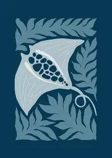 Fotokunst von Gal Pittel: abstrakte Darstellung eines Manta Rays in dunklen Farben