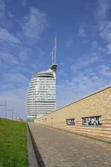 Photo art by Michael Valjak: modern hotel in Bremerhaven with clean lines