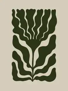 Wandbild von Gal Pittel: florale Illustration in sanften Grüntönen