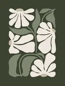 Abstrakte Illustration von Gal Pittel: sanfte Stängel in elegantem Grün