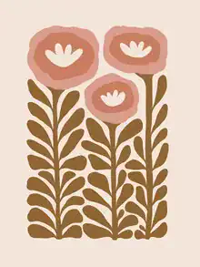 Wall art in soft pink tones featuring floral patterns in a harmonious arrangement.