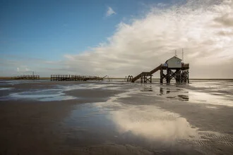 Calm photo art: reflections on the Wadden Sea near Sankt Peter Ording