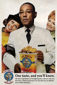 Wandbild von David Redon: Illustration von Pollos Hermanos aus Breaking Bad.