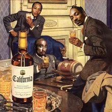 Wandbild von David Redon: Illustration von Kalifornien mit nostalgischem Flair