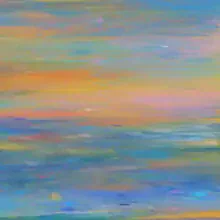 Photo art by Bellassai Cesare: gentle sunset over the water