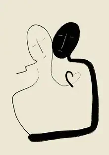 Illustration by Bellassai Cesare: stylish depiction of togetherness