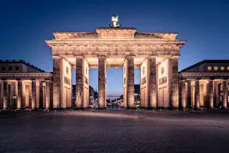 Photo art by Achim Thomae: Brandenburg Gate at sunrise in Berlin