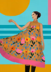 Illustration von Branka Kodžoman: farbenfrohe, sommerliche Blüten unter der Sonne